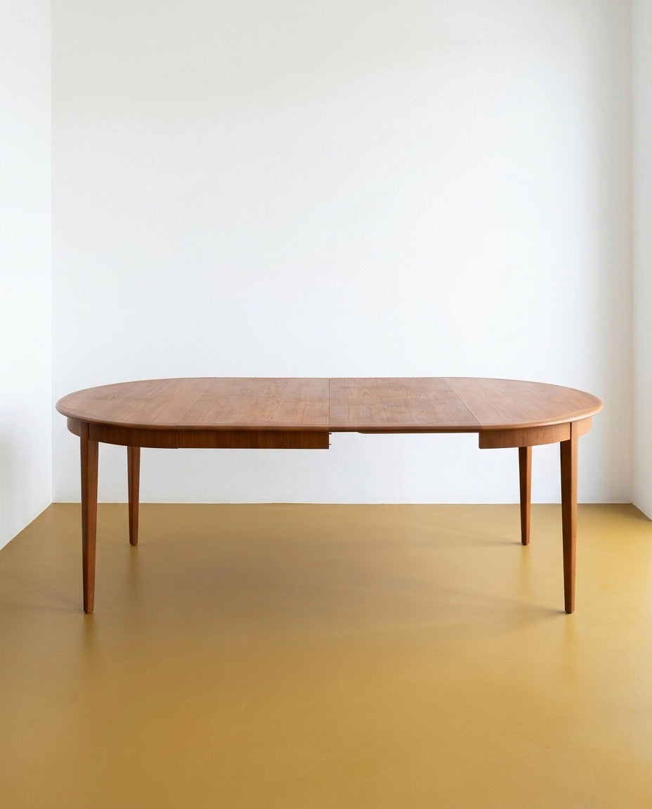 Tavolo rotondo bordo sagomato Danese Vintage Anni 60 Teak | 115cm | 96vnt10