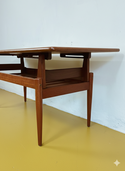 Tavolino Trasformabile Vintage Danese Teak Anni '60 Regolabile
