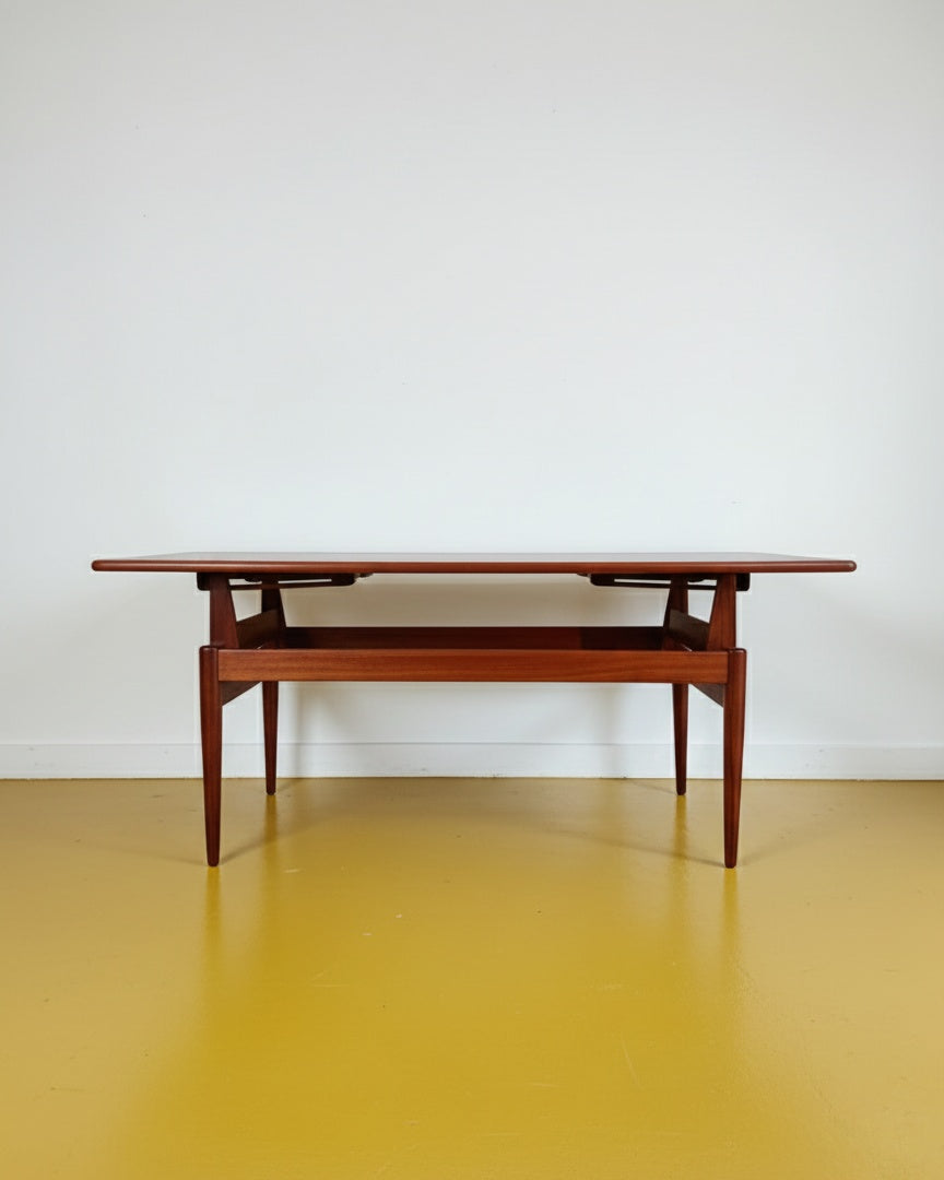 Tavolino Trasformabile Vintage Danese Teak Anni '60 Regolabile | 160cm | lp