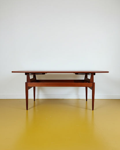 Tavolino Trasformabile Vintage Danese Teak Anni '60 Regolabile | 160cm | lp