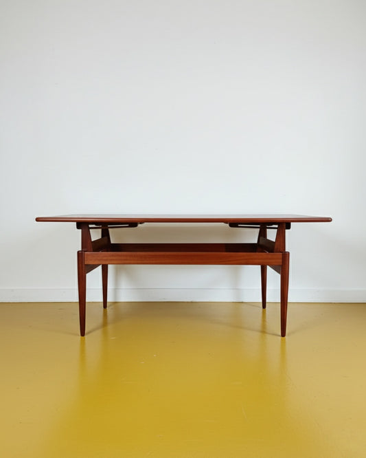 Tavolino Trasformabile Vintage Danese Teak Anni '60 Regolabile | 160cm | lp