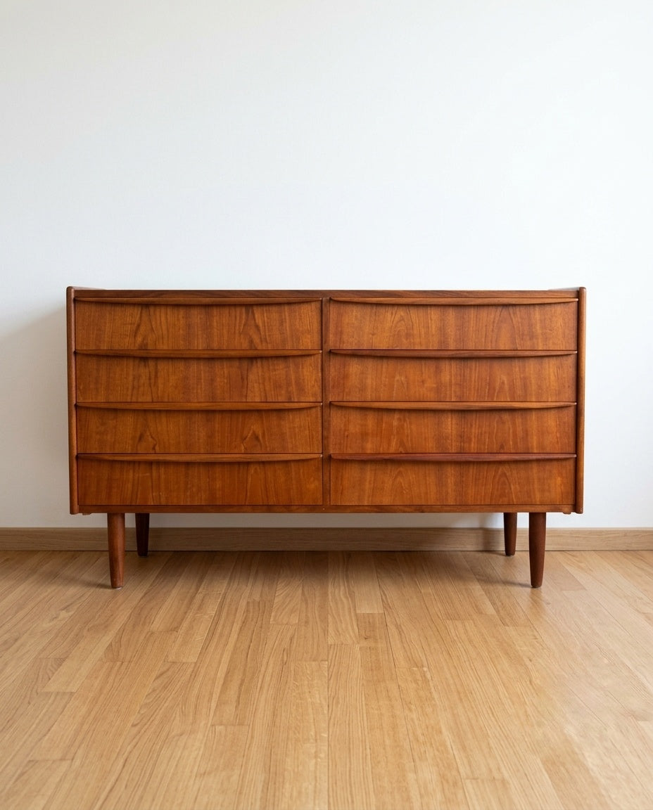 Cassettiera doppia Danese Anni '50 Teak | Restaurata | 99vnt-doppia