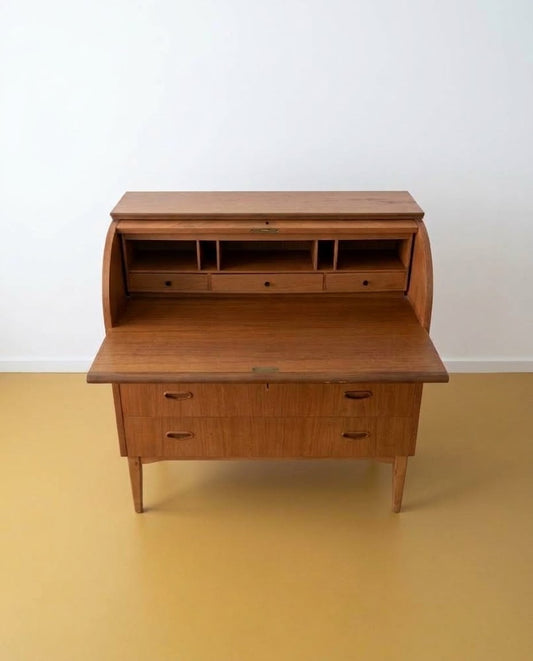 Scrittoio a Cilindro Svedese Vintage Anni '50 Teak | 99sw29499