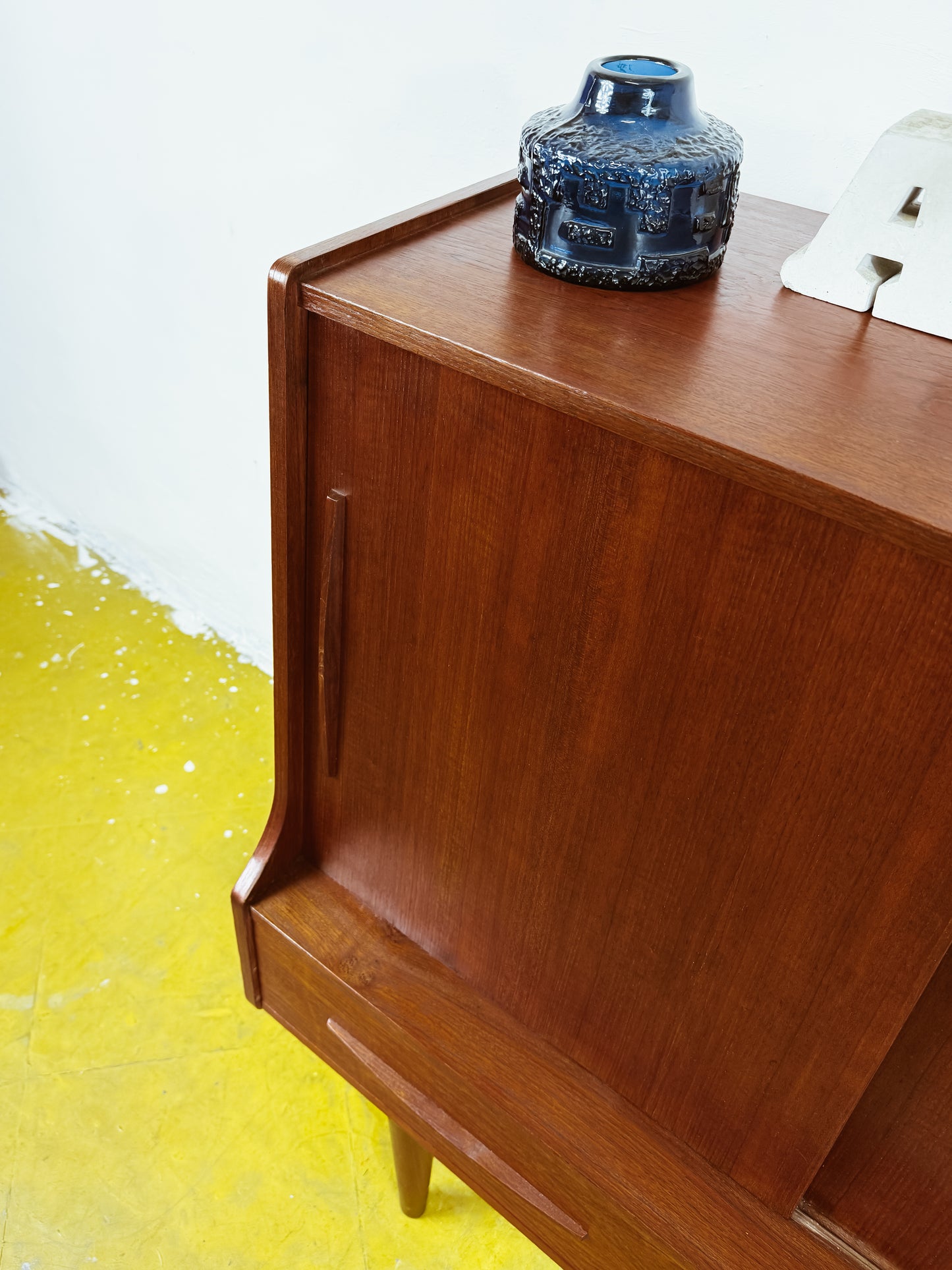 Mobile bar con specchio Danese Teak 100cm Sviluppo Verticale Ante Scorrevoli