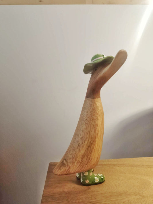 Papera a fiori stivale con cappello verde [1]