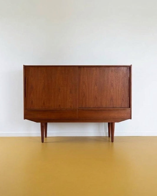 Credenza Teak Ante Scorrevoli e Vano a Giorno Design Danese Anni '60 | 150 cm | 99vnt150