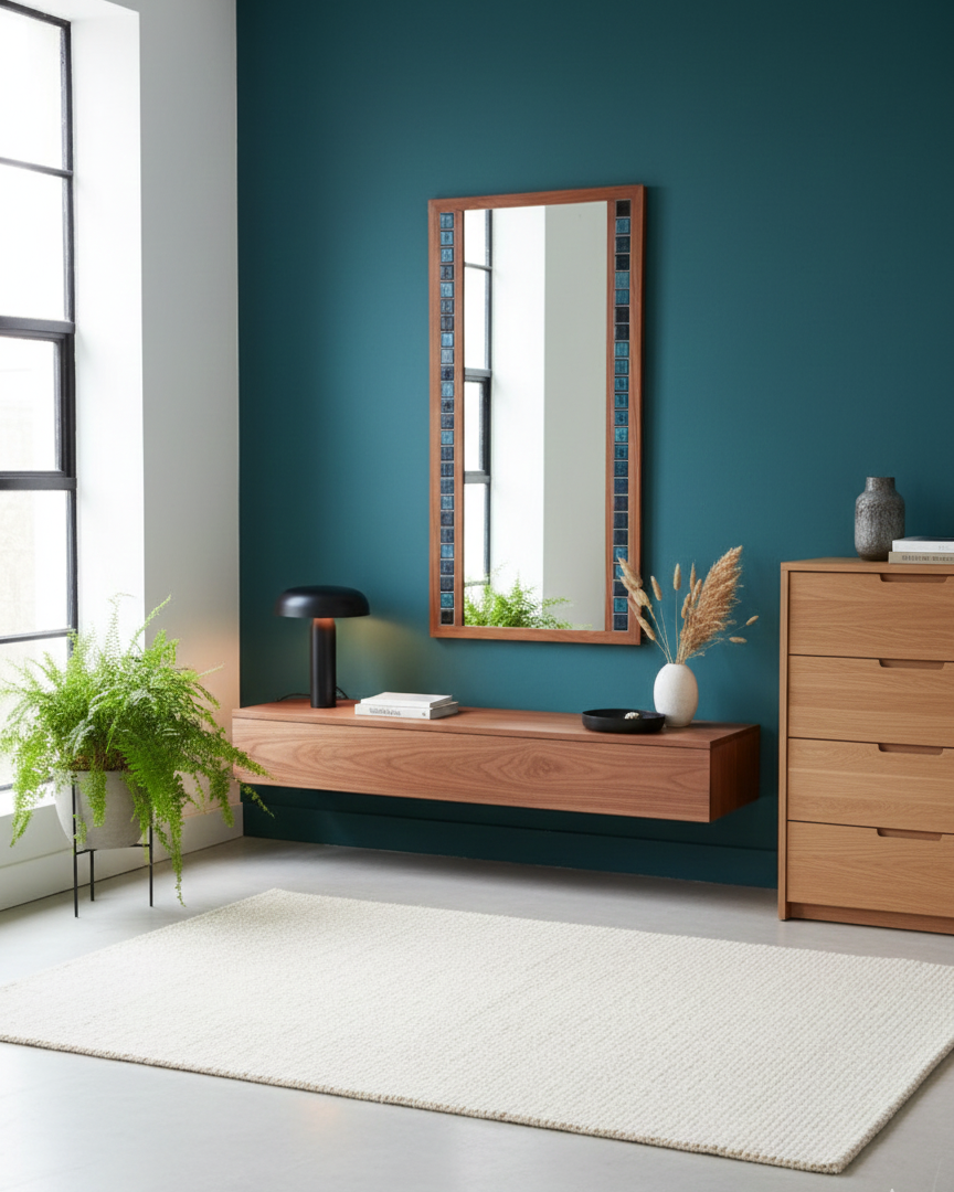 Specchio design danese vintage anni 60 | teak 120cm