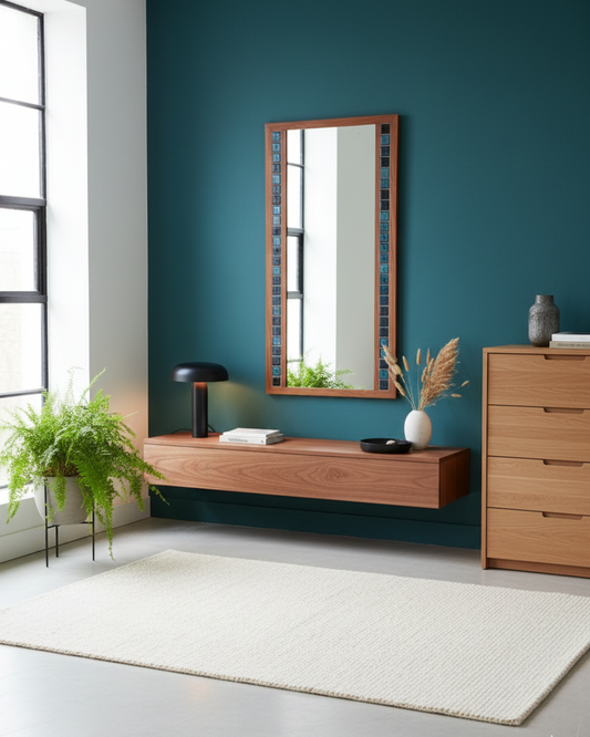 Specchio design danese vintage anni 60 | teak 120cm