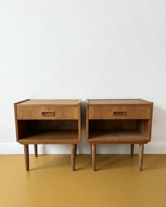 Coppia comodini quercia design svedese vintage anni 60 | 99ck1701