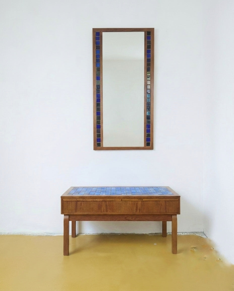 Tavolino + specchio design danese vintage anni 60 | 91cm | lp2
