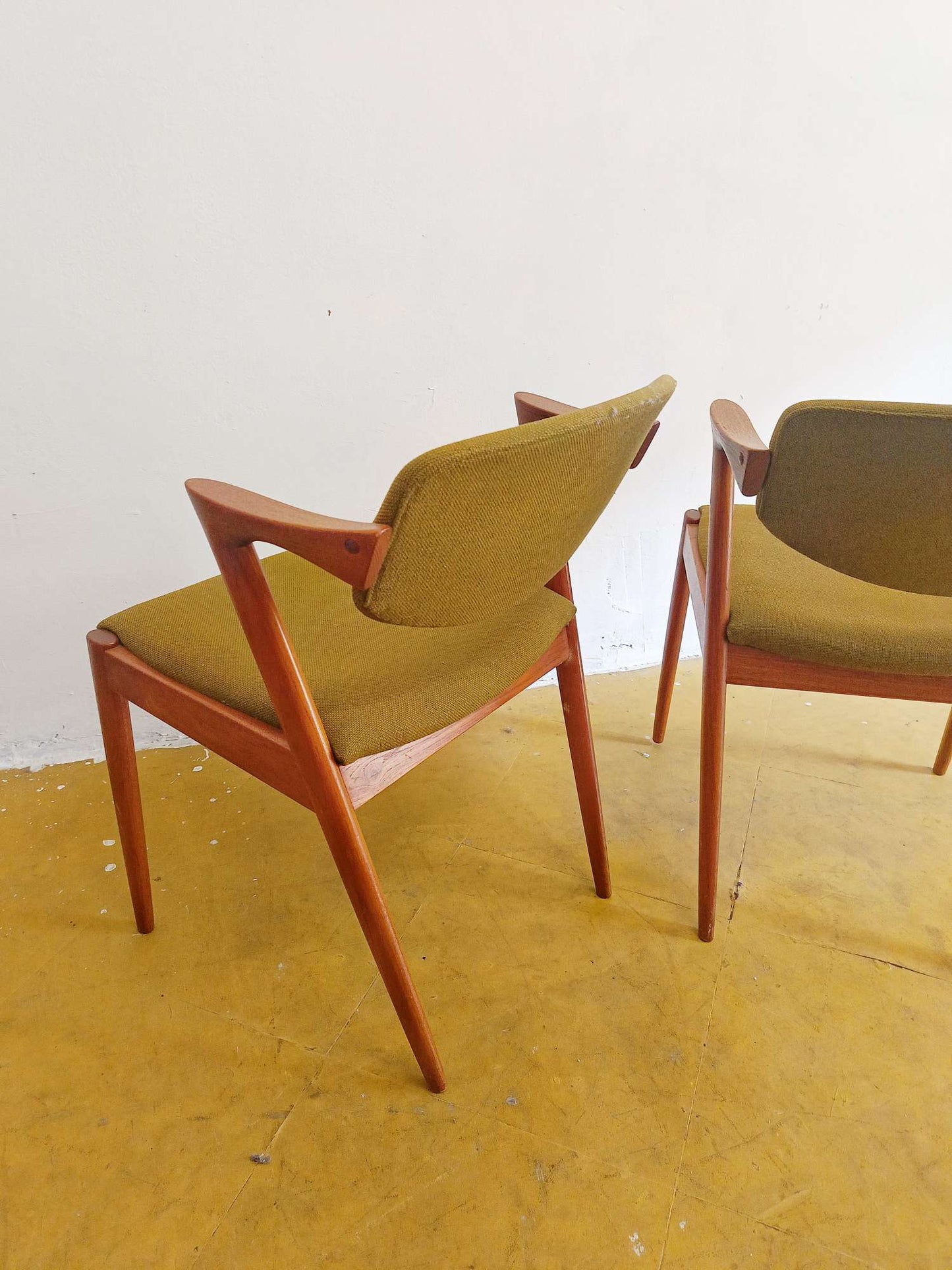Sedie Kai Kristiansen n.42 "model Z" design danese originale vintage anni 60 [91vnt-kai2] misure L.53 H.74/45 P.56
