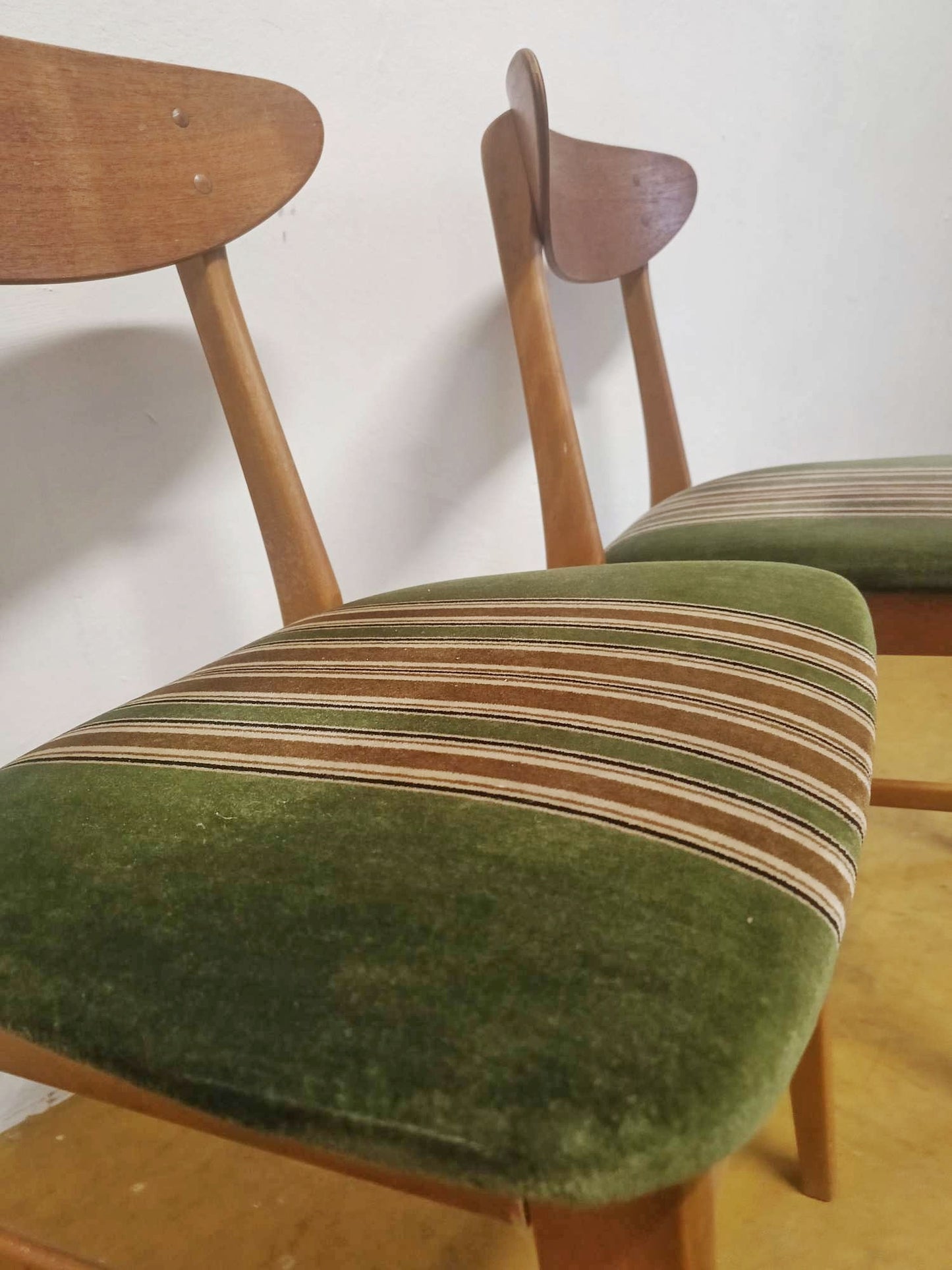 Sedie Farstrup Modello 210 Danesi Vintage Anni '50 Teak | set 2 sedie velluto