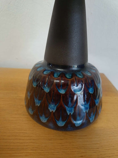 Lampada da tavolo vintage Sohølm danese | ceramica blu