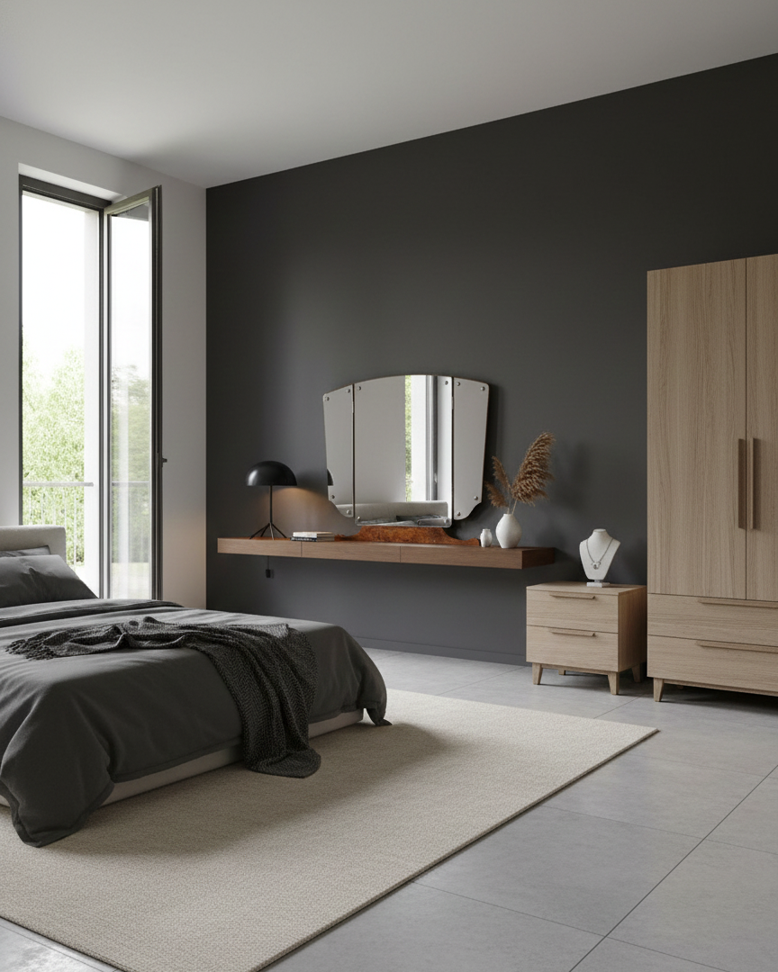 Specchio design danese vintage anni 60 | palissandro misure 82cm