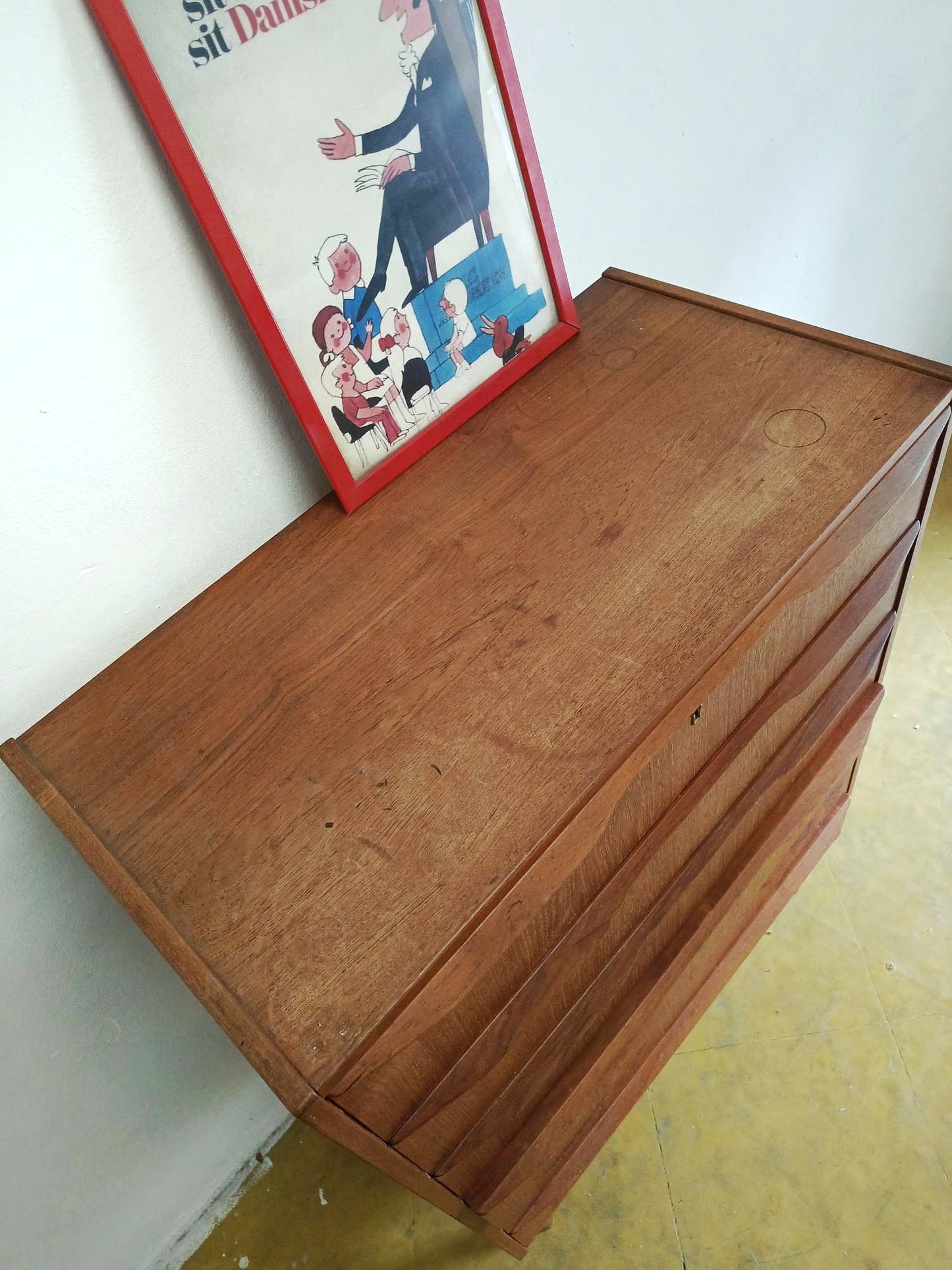 Cassettiera Teak Danese Vintage Anni 50 | Sei Cassetti Verticale 108cm