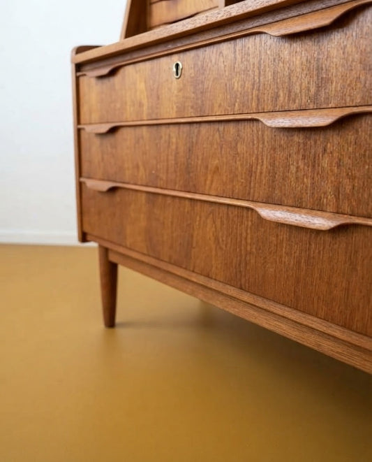 Scrittoio Danese Anni '50 Teak | Cassettiera Restaurata | 90cm | 99vnt90