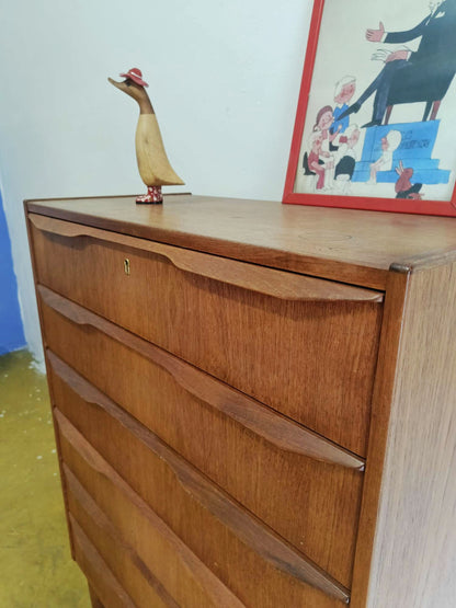 Cassettiera Teak Danese Vintage Anni 50 | Sei Cassetti Verticale 108cm