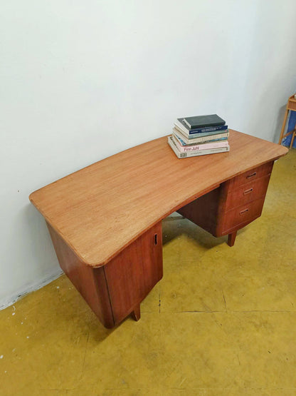 Scrivania Danese Vintage Anni '50 Teak | Piano curvo 143cm