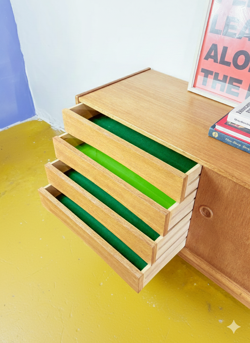 Sideboard Erik Wørts Svedese Vintage Anni '60 | Quercia Ante Cassetti 181cm