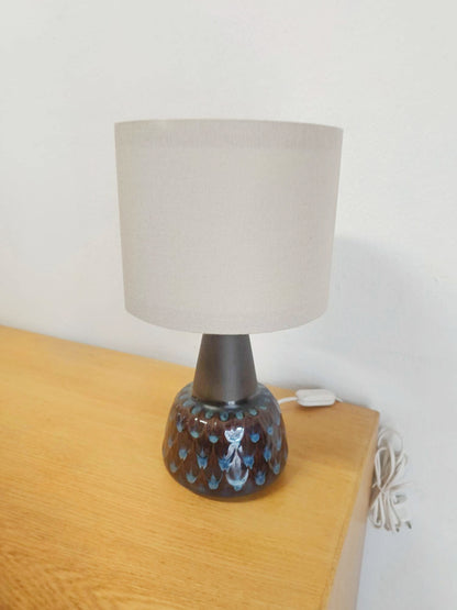 Lampada da tavolo vintage Sohølm danese | ceramica blu