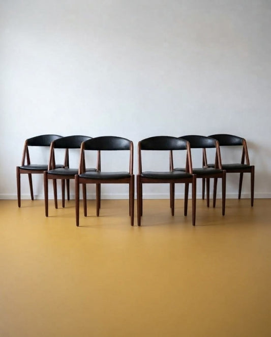 Set 6 Sedie Kai Kristiansen N.31 Design Danese Vintage Anni '50 Teak | 99vnt11