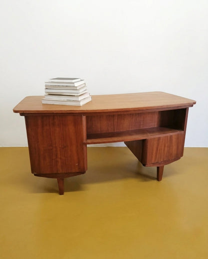 Scrivania Danese Vintage Anni '50 Teak | Piano curvo | 143cm | 94vnt4b