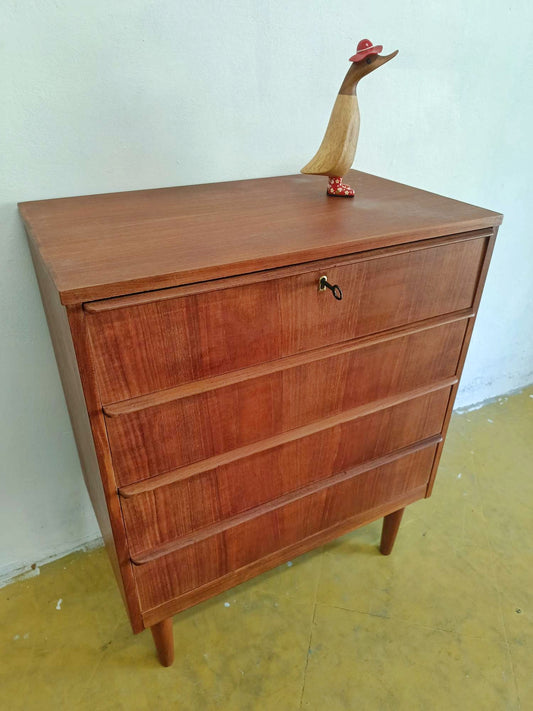 Cassettiera Danese Teak Vintage Anni 50 | Quattro Cassetti 85cm