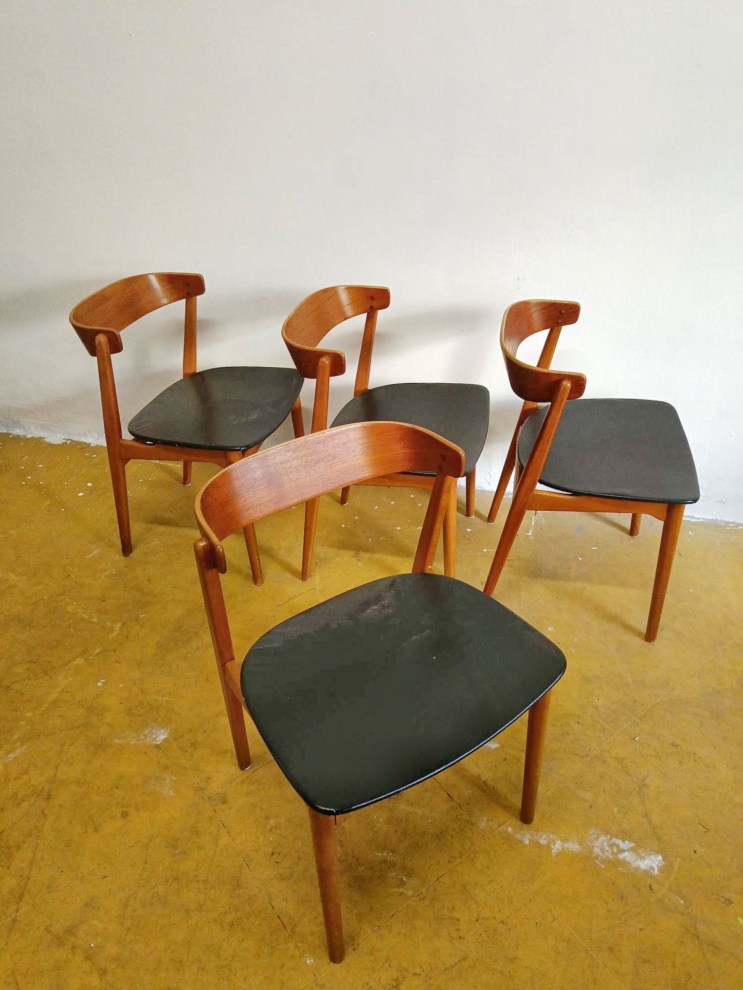Sedie design danese originale vintage anni 60 [91vnt-curve] misure L.50 H.73/44 P.48