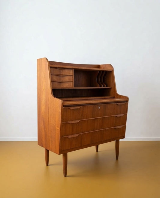 Scrittoio Danese Anni '50 Teak | Cassettiera Restaurata | 90cm | 99vnt90