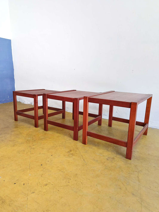 Tavolini tris Tonder Mobelvaerk design danese vintage anni 50 [trizfoz] misure L.63 H.46 P.46