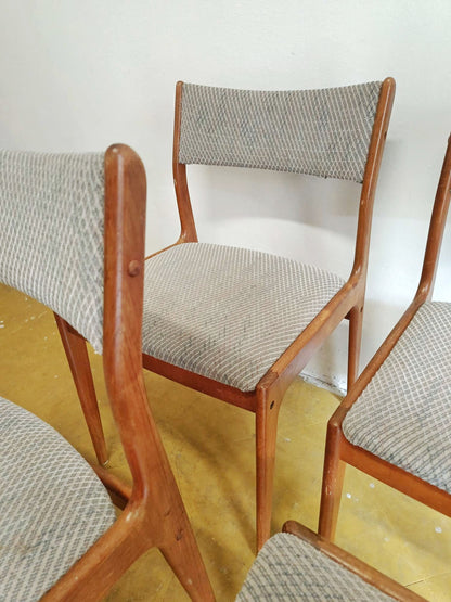 Sedie design danese vintage anni 50 misure | 4 sedie schienale imbottito