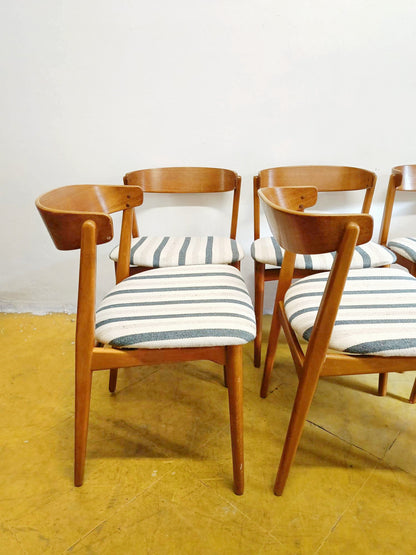 Sedie design danese vintage anni 50 | set 6 sedie righe