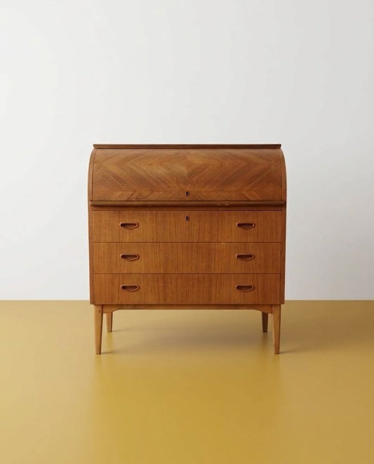 Scrittoio a Cilindro Svedese Vintage Anni '50 Teak | 99sw29499