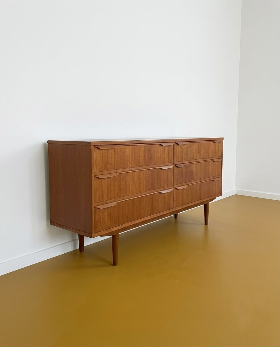 Sideboard Danese Vintage Anni '50 Teak Cassetti | 160cm | 95ck2085