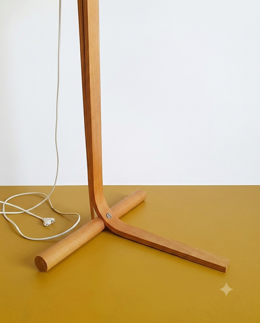 Lampada Terra Jan Wickelgren Svedese Anni '60 Betulla Regolabile | 140cm | 84vnt1