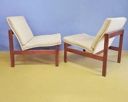 Poltrone "Moduline" Ole Gjerlov-Knudsen Torben Lind design danese originale vintage anni 50 [moduline] misure L.57 H.70/40 P.66