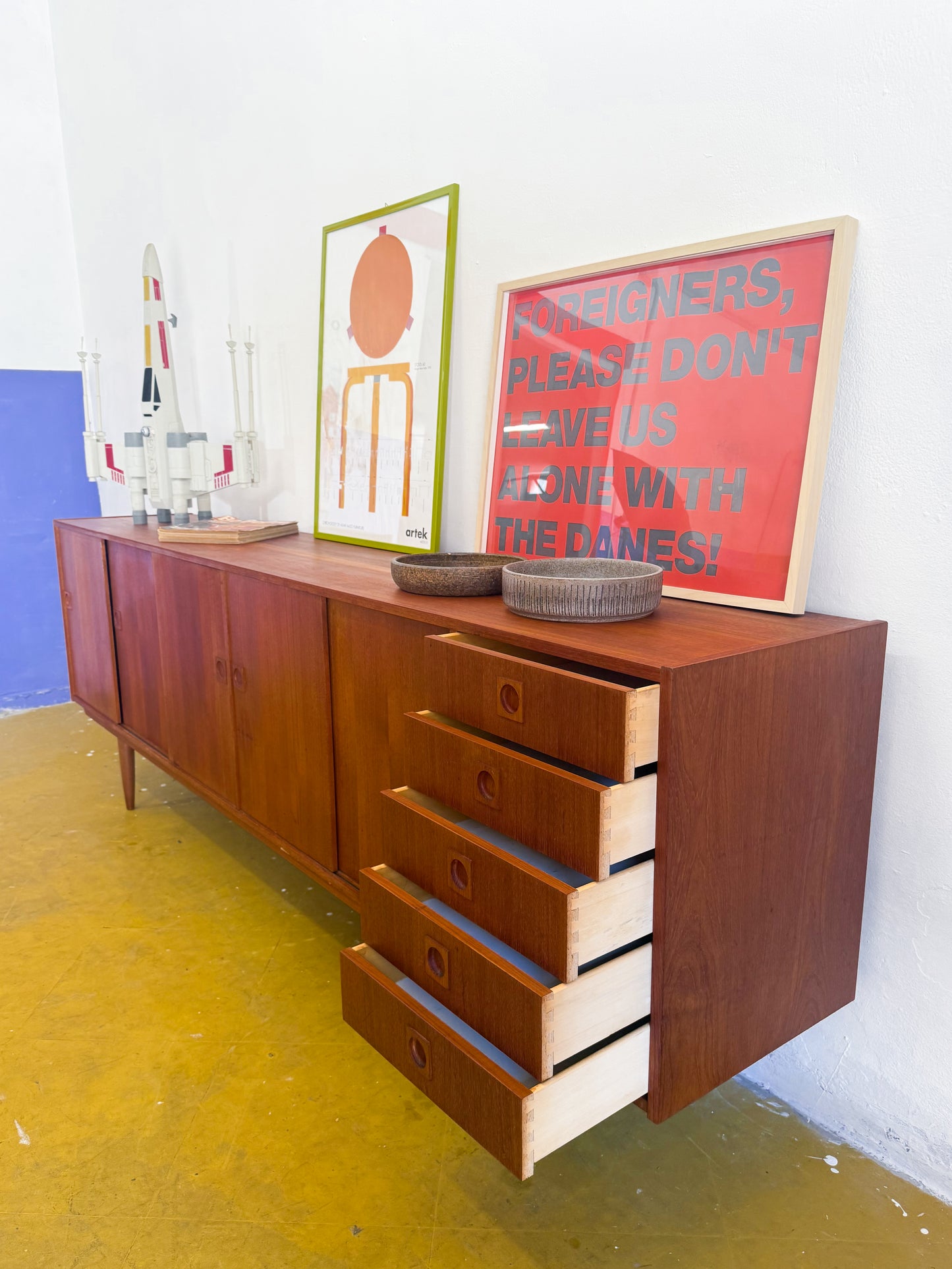 Sideboard design danese vintage anni 50 [91vnt1] misure L.242 H.84 P.42