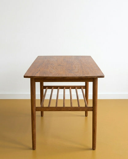 Tavolino danese anni '50 in teak | ripiano a doghe | 100cm | 97vnt2