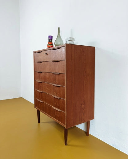 Cassettiera Danese Teak Anni 50 | 6 cassetti restaurata | 105cm | 93vnt3