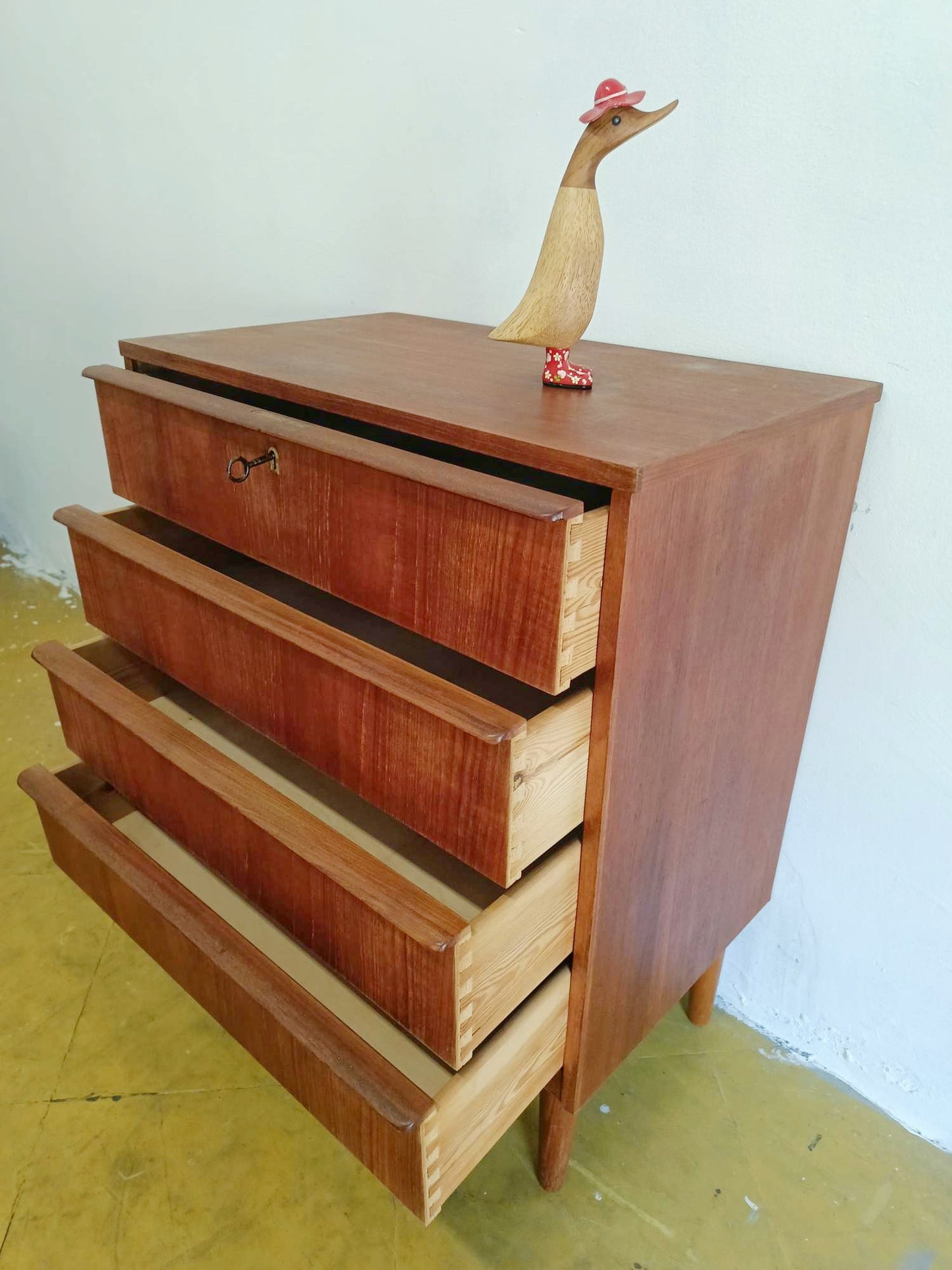 Cassettiera Danese Teak Vintage Anni 50 | Quattro Cassetti 85cm