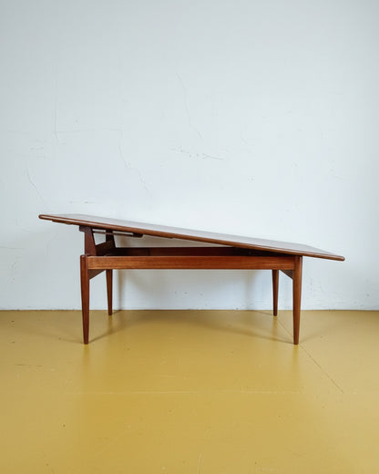 Tavolino Trasformabile Vintage Danese Teak Anni '60 Regolabile | 160cm | lp