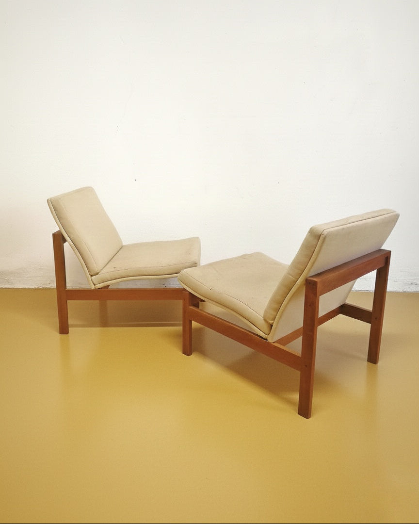 Coppia Poltrone Moduline Gjerlov Knudsen Lind | Teak Anni '60 | 57cm