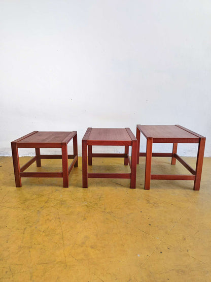 Tavolini tris Tonder Mobelvaerk design danese vintage anni 50 [trizfoz] misure L.63 H.46 P.46
