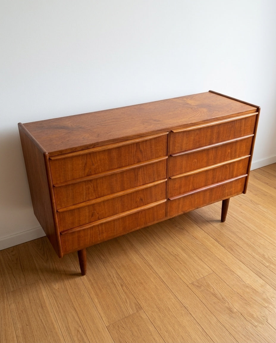 Cassettiera doppia Danese Anni '50 Teak | Restaurata | 99vnt-doppia