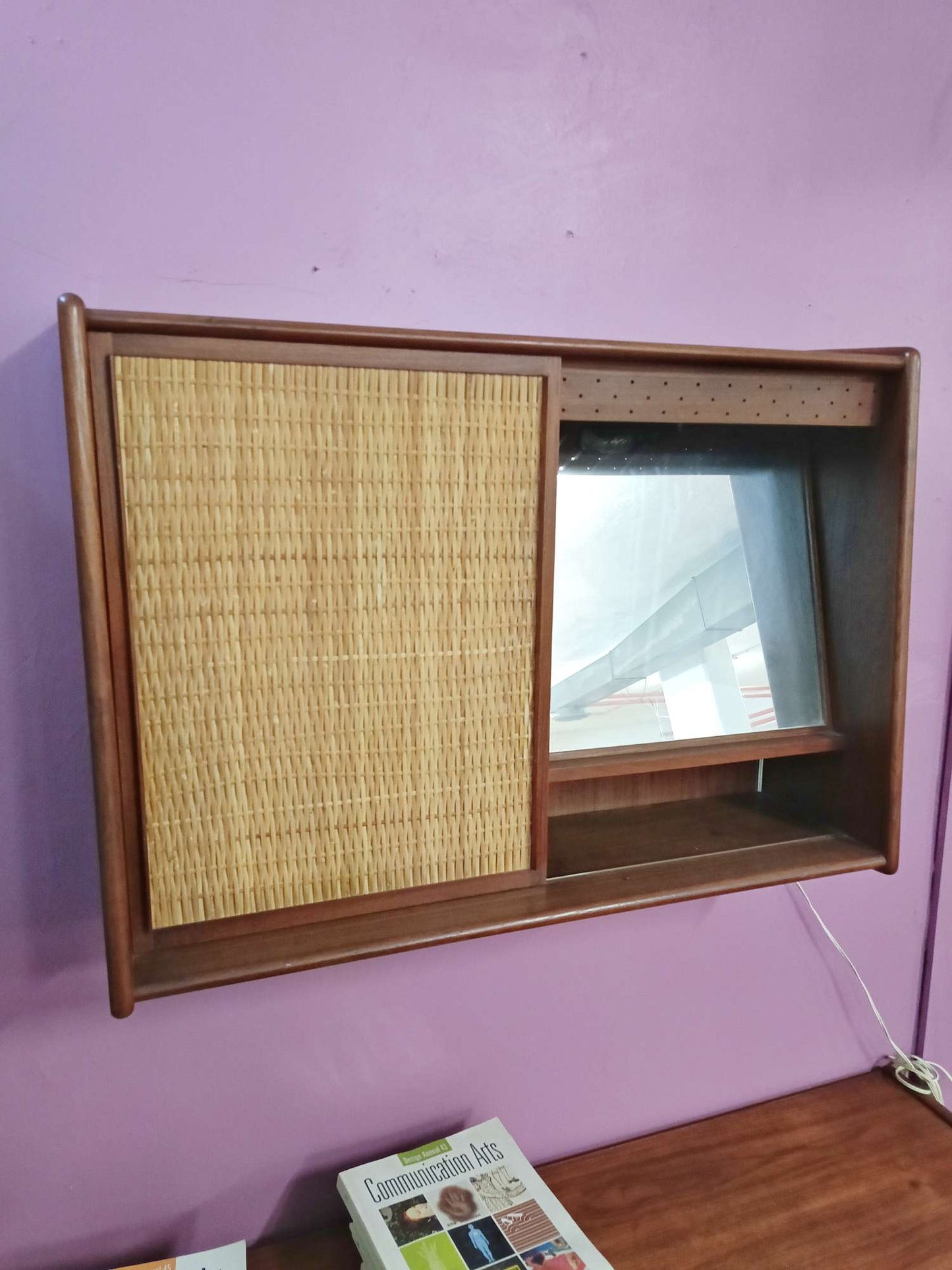 Specchio Arne Wahl Iversen vintage design danese originale anni 50 [72rdx-ratt] misure H.66 L.90 P.25