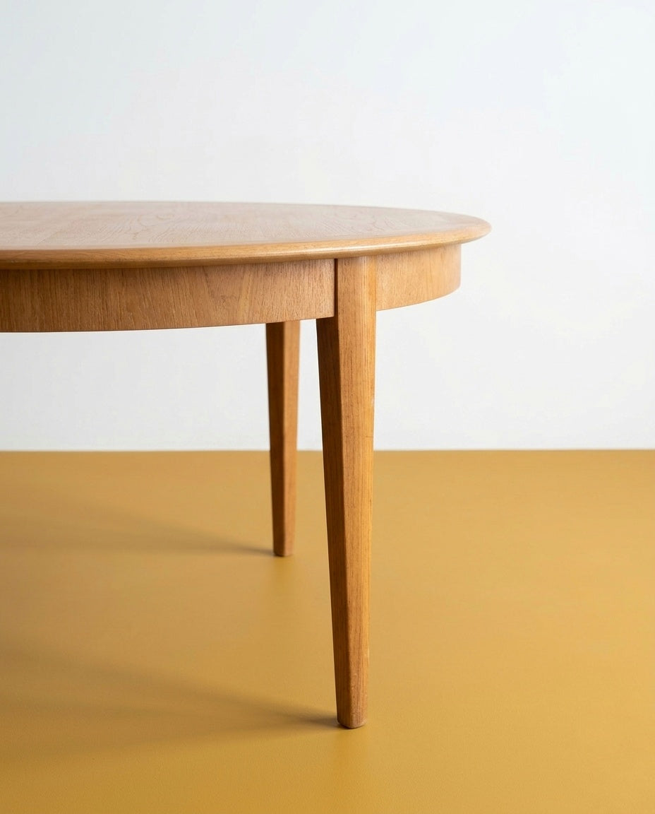Tavolo rotondo bordo sagomato Danese Vintage Anni 60 Teak | 115cm | 96vnt10