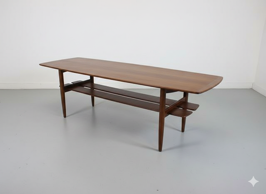 Tavolino vintage design danese anni 60 [j44152] misure L.166 H.50 P.54