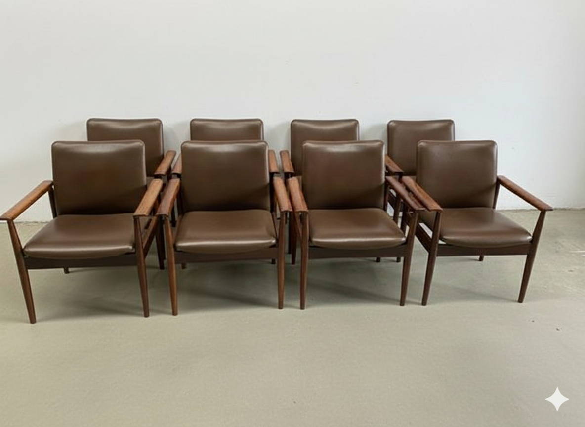 Sedie/poltroncine Finn Juhl vintage design danese anni 60 [j44255]