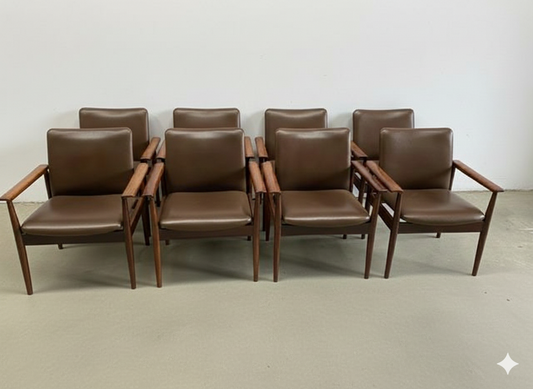Sedie/poltroncine Finn Juhl vintage design danese anni 60 [j44255]