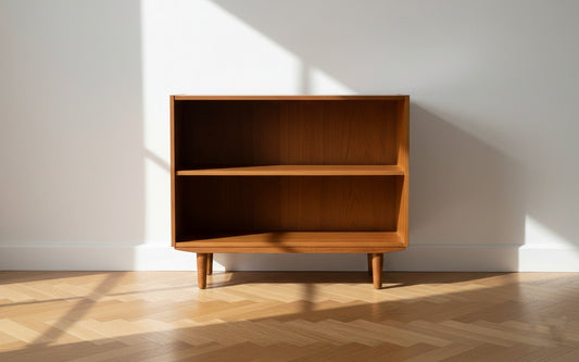Libreria Bassa Danese Vintage Anni '50 | Teak Ripiani Aperti | 80cm | 96vnt4